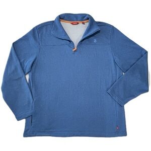 IZOD Quarter Zip Golf Pullover Blue Orange Medium M